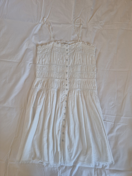Primark Dresses & Skirts - Primark White Smocked Button-Front Mini Dress